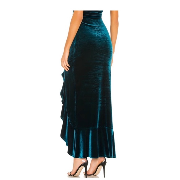 Ayla Lovers and Friends Teal Velvet Women's dress - Picture 4 of 4